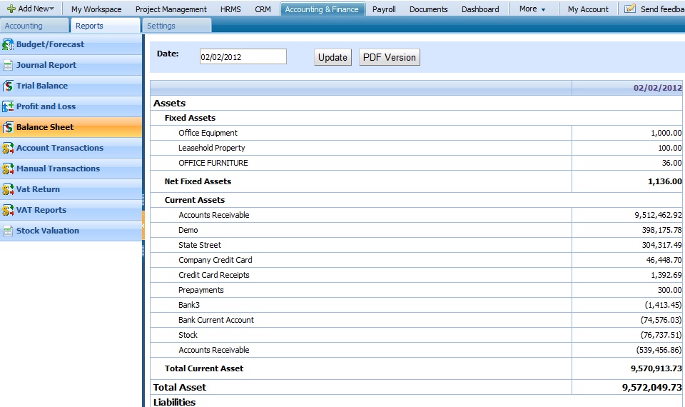 Balance Sheet