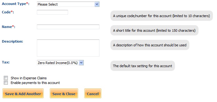 Chart Of Accounts New Fields