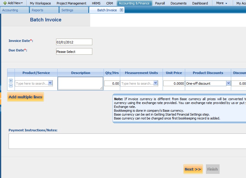 Batch Invoice